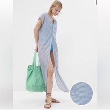 GAP NWT Button Down Voile Dolman Shirtdress - Shorting Blue - Size Medium