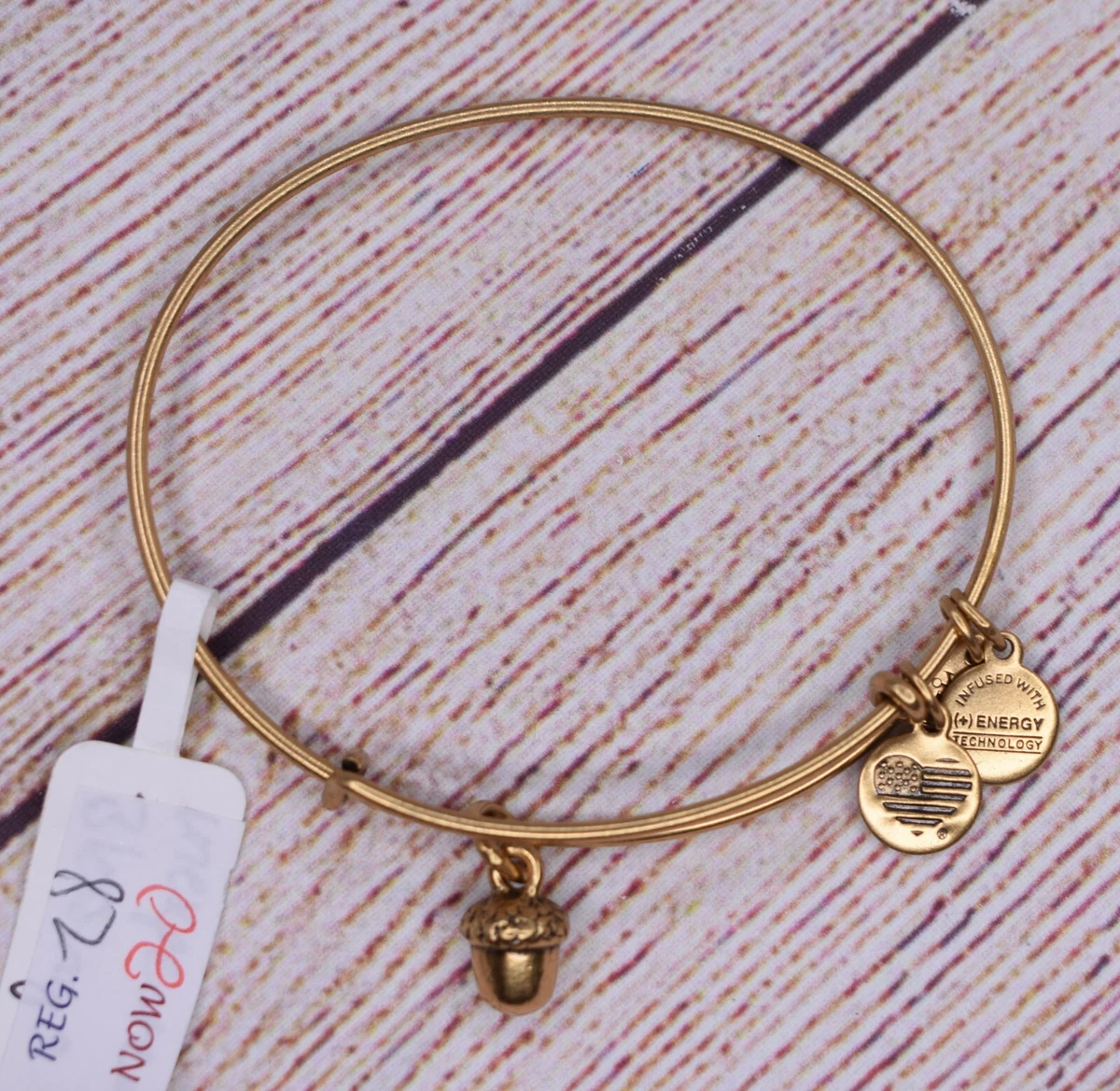 NEW NWOT Alex and Ani Unexpected Blessings Acorn Charm Gold Bracelet