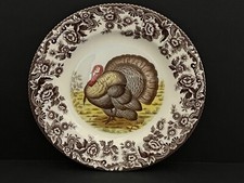 NEW PERFECT SPODE WOODLAND TURKEY SALAD PLATE 7 3/4"