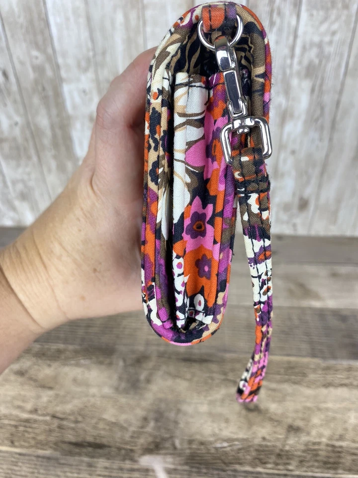 Cartera Vera Bradley Muñequera Floral Púrpura Rojo Ceja Foto 3 de 4