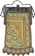 Vintage 1920  s Whiting  Davis Color Mesh Lined Flapper Purse