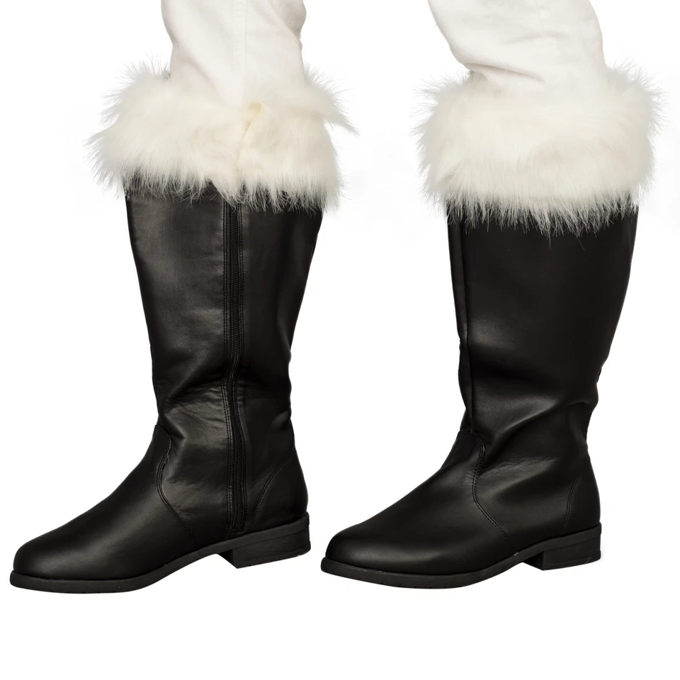 Adult Unisex Santa Claus Costume Black Boots Halloween Christmas Cosplay Shoes - Image 3 of 4