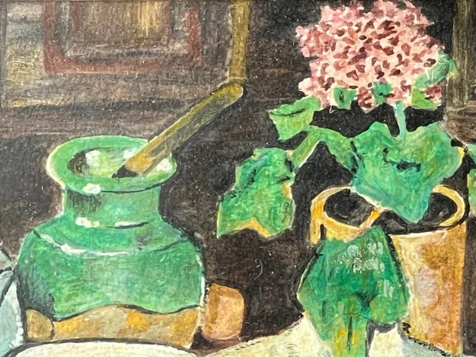 Circle Paul CEZANNE Still Life Pot of Primroses and Pottery Oil Painting 19th - image 3 of 4