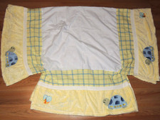KIDSLINE LEAP FROGGIE CRIB SKIRT PLUSH YELLOW GREEN BLUE PLAID TURTLE FROG