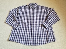 Mens Shirt-CHAPS RALPH LAUREN-blue/white/orange plaid "classic fit"-17-34/35