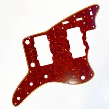 Tortoise/White Wide Bevel Pickguard for USA Fender Jazzmaster w Relic Aged Edges