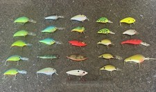 Lot of  24 Assorted Fishing Baits w/Tacklebox New&Used