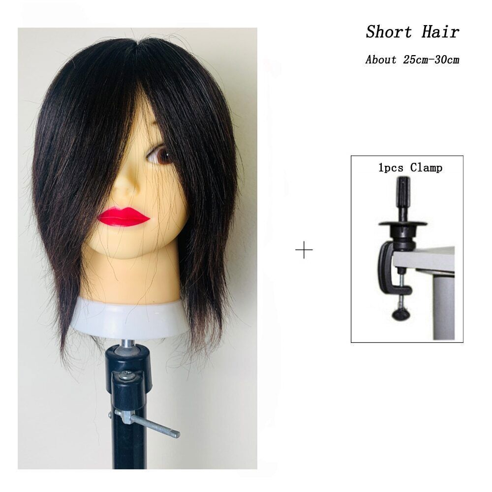 Human Hair Mannequin Head for Hairdresser Hairstyle Practice Training ...