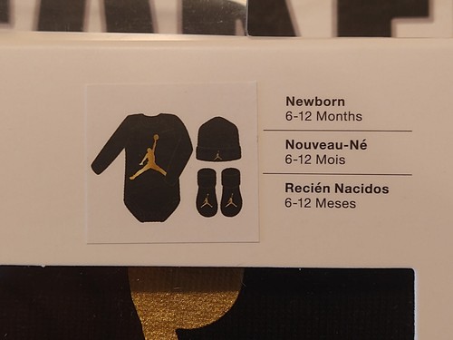 Jordan Baby 3-Piece Set - MJ0263 K5X - Black / Metallic Gold - Size: 6-12 Months - Picture 9 of 15