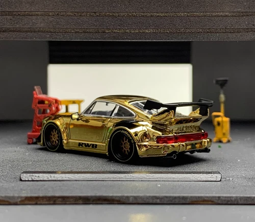 Star 1:64 Gold RWB 911 993 GT Rennsport Modell Druckguss Metall Auto - Bild 10 von 11