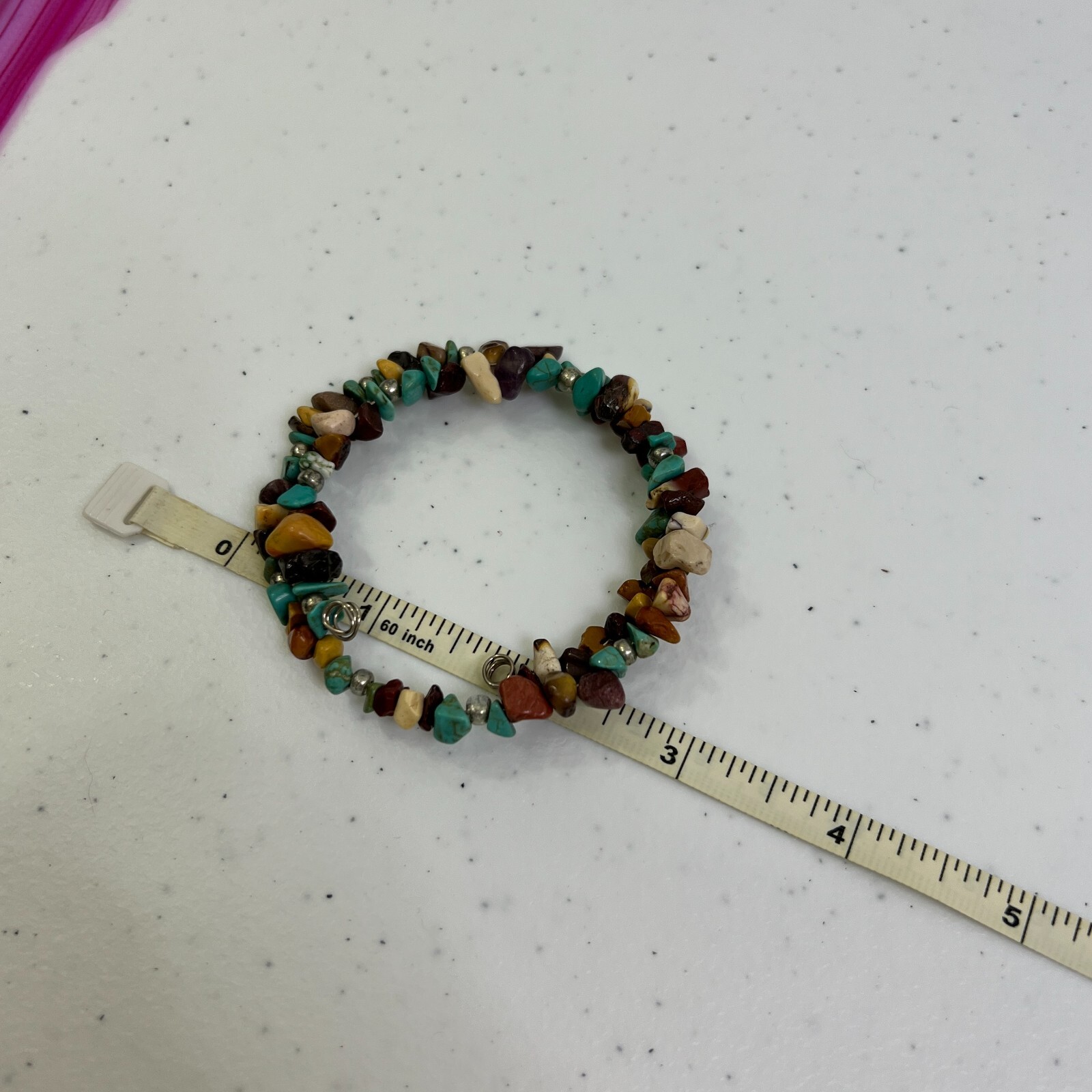 Gemstone Bracelet Chip Memory Wire Southwestern F… - image 4
