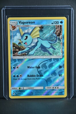 Vaporeon (18/68) [Sun & Moon: Hidden Fates] Lightly Played Reverse Holofoil