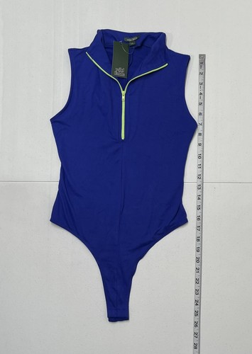 Body donna Wild Fable blu finto collo 1/4 zip senza maniche morbido perizoma s S - Foto 11 di 11