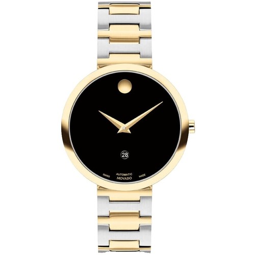 Movado Watch Men Classic Museum Two Tone Gold Silver MSRP 