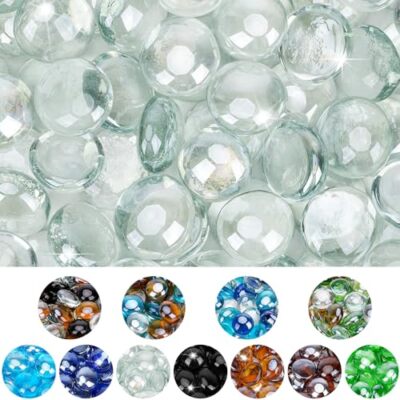 10 Pound Fire Glass Beads 1/2'' Reflective Round Fire Glass Drops for Fireplac...