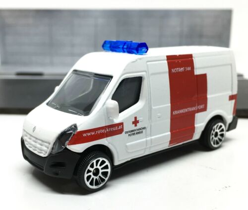Majorette Renault Master Autriche Ambulance Appel d'Urgence 144 Blanc 1:66 3" Pas de Paquet - Photo 1/6