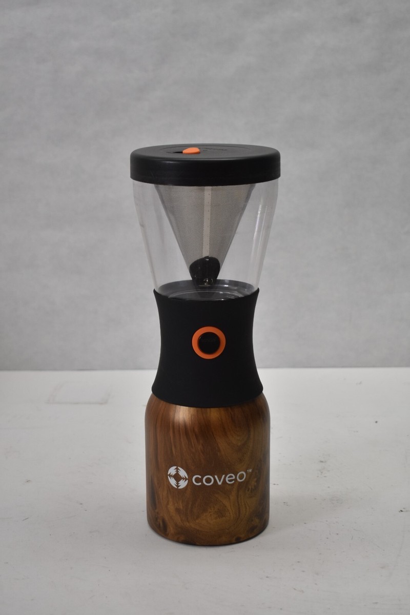 Asobu Insulated Portable Brewer Cold Brew Coffee 34oz 1L Wood Home