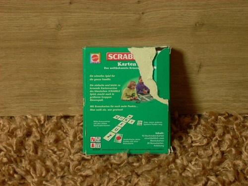 Scrabble Kartenspiel Mattel Kreuzworträtzel Reisespiel 52344 - Picture 2 of 2