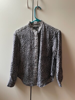 rag & bone gray shirt long sleeve button up XXS 100% Silk Shirt
