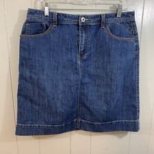 Christopher Banks Blue 5 Pocket Knee Length Jean Skirt 10