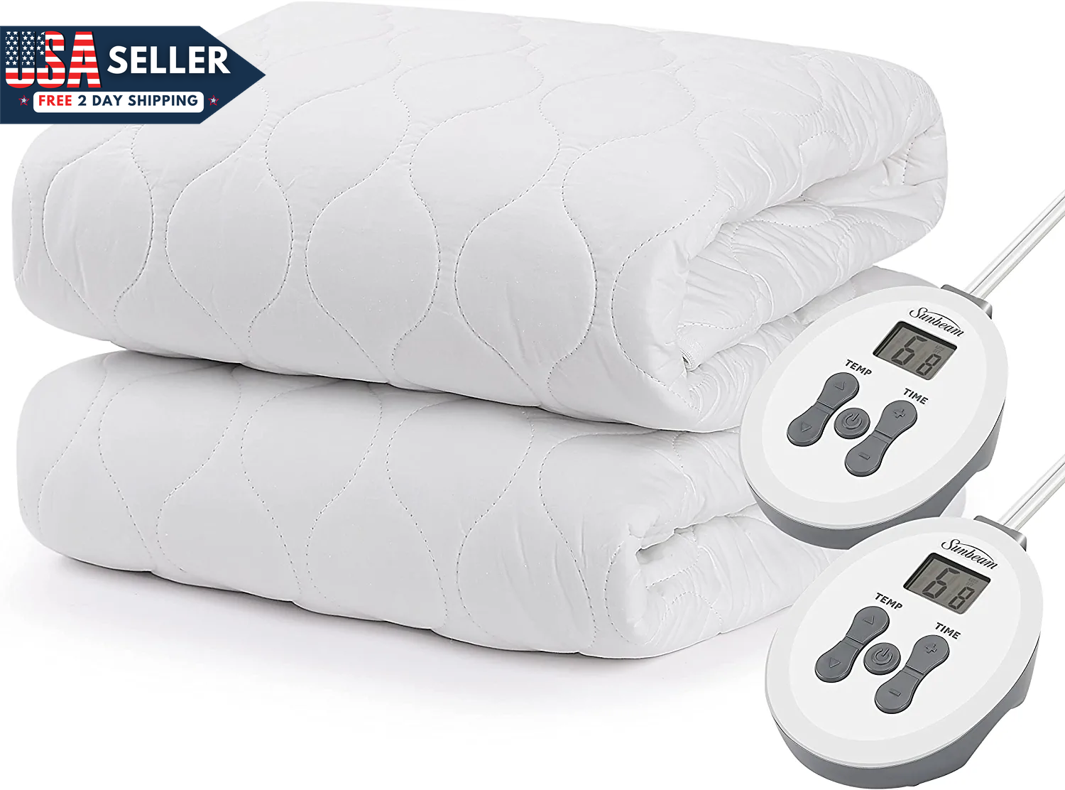 Sunbeam Restful Quilted Water Resistant Heated Mattress Pad - Full | eBay