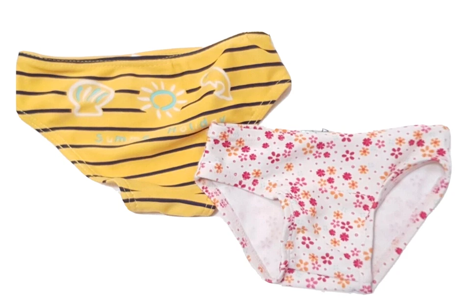 2x Baby-Mädchen Badehose Bikinihose hoLycra Feetje Blumen gestreift Gr. 68/74
