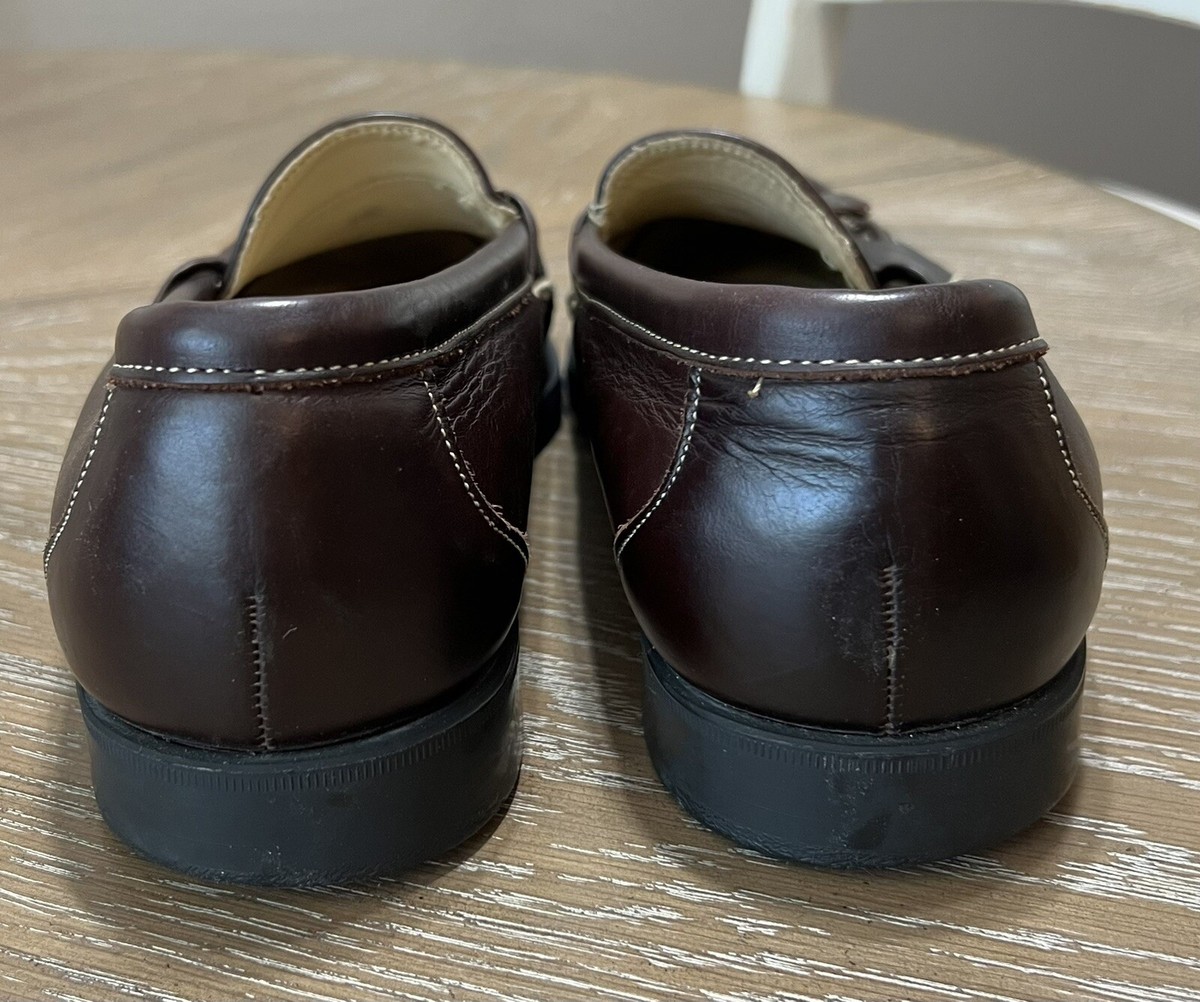DEXTER MENS SZ 10 1/2 BROWN LEATHER TASSEL COMFORT LOAFERS  display picture 2