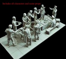 Ww2 Scene of German Army Dinner During 1/35 Resin Figures Model Kit Unpainted