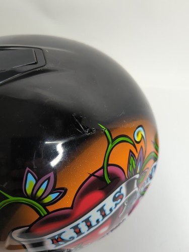 KBC Motorcycle Helmet Ed Hardy Christian Audigier Love Kills Slowly Large 59-60 - Picture 6 of 20