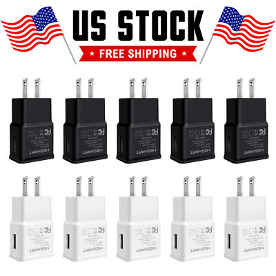 USB Power Adapter 2A AC Home Wall Charger US Plug Wholesale Bulk Lot For Android