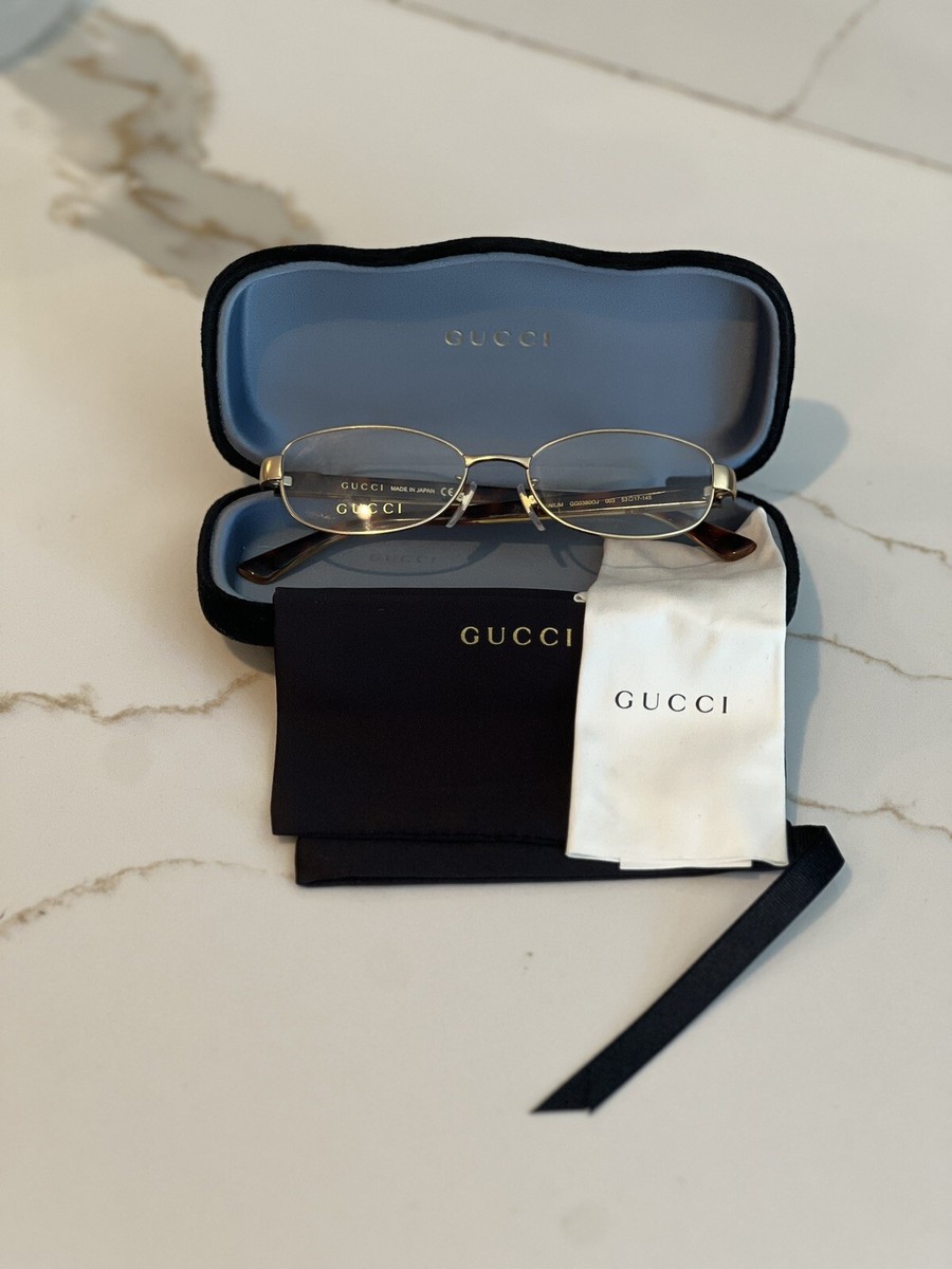 Gucci Eyeglasses Frames GG0380OJ 003 53-17-145 Gold Titanium
