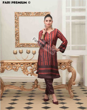 Tawakkal 2-PC Embellished Silk Tie Dye Shalwar Kameez Pakistani/Indian LARGE 45"