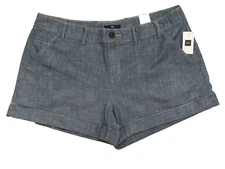Gap (S/140452-01) Women's Blue Blend Esun Faded Cotton 5-Pocket Shorts Size 8