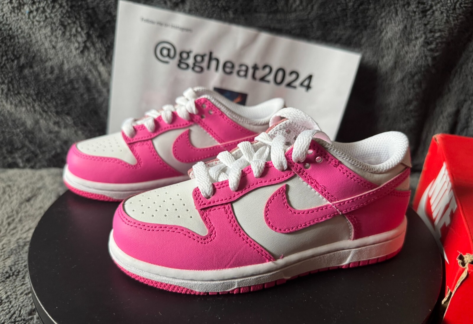 Nike Dunk Low Retro Fuchsia Pink/White Toddler Sneakers FB9108-102- SZ 11 C