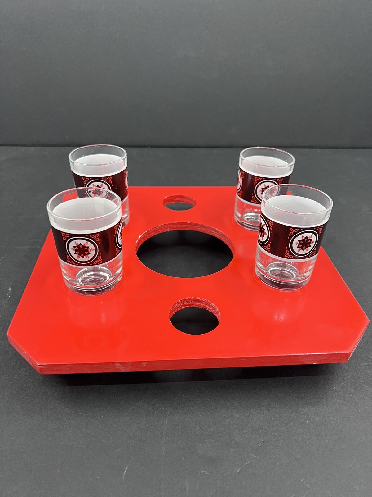 Arcopal Optical Set for Liquor Bottle in Opaline With 4 Glasses Moka Cream