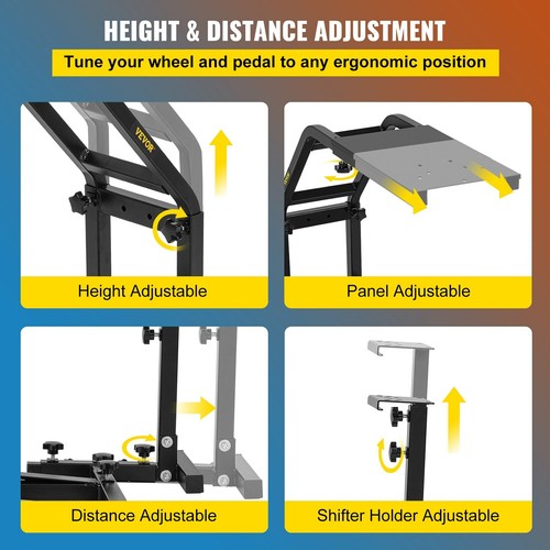 Support Volant Course Wheel Stand Logitech G27 G29 PS4 G920 T300RS 458 T80 Ma v2 - Photo 11/12