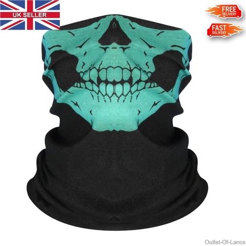 Maschera viso biker scheletro teschio scaldacollo snood ghost cover bandana sci BMX - Foto 9 di 19