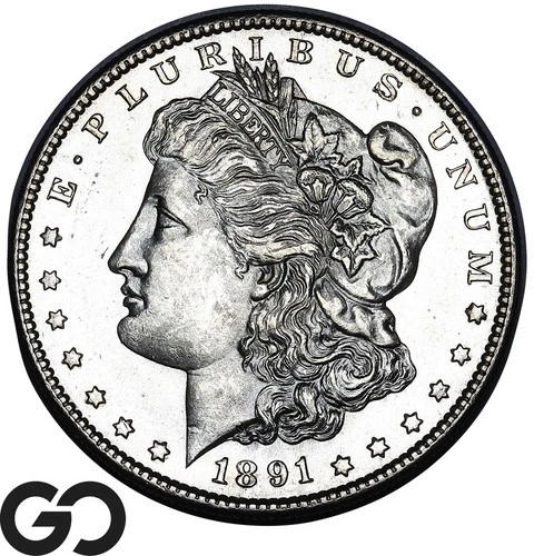 1891-S Morgan Silver Dollar Coin, Proof-Like, Gem BU++ PL