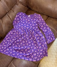 Vintage Gymboree Purple Butterfly Dress Bell Sleeves Girls Size 6 Years