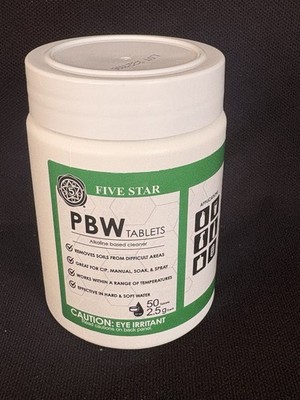 Five Star PBW Tablets Alkaline Cleaner 2.5g 50ct Keg Growler Carboy Brewing New