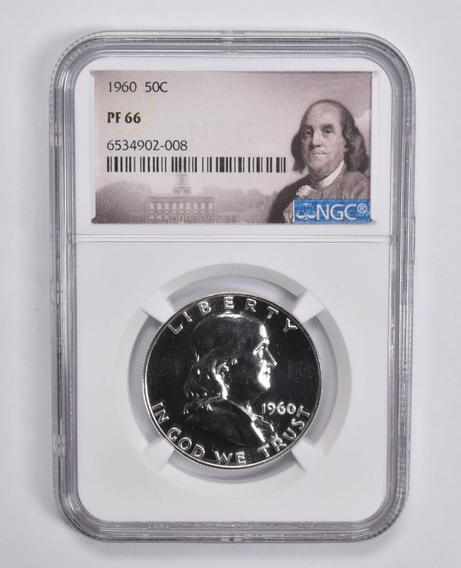 1960 Franklin Half Dollar PF66 NGC - White Coin Spot Free *1634