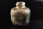 U2322: Japanese Iga-ware Youhen pattern Hanging FLOWER VASE Ikebana, auto