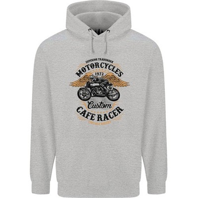 Biker Custom Cafe Racer Motorbike Mens 80% Cotton Hoodie