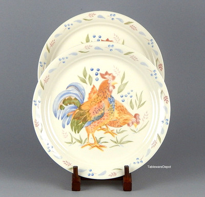 Corning/Corelle, COUNTRY MORNING, Set of 2 Dinner Plates, SUPERB+ Condition!