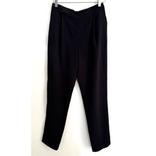 NWT Alice + Olivia Classic Loose Fit Tapered Ankle Black Trousers Pant Sz 6
