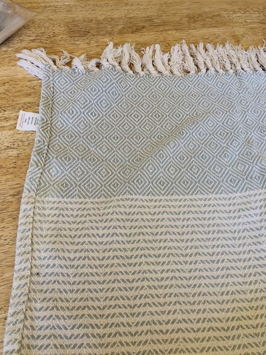 Pure Cotton throw blanket by Cotton Traders single size blue white 60" by 77" - 第 10/20 張圖片