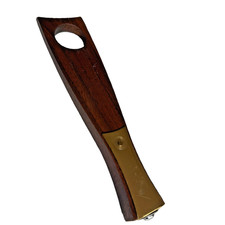 VTG Mid Century Modern Teak Brass Bottle Opener Danish Scandinavian Barware MCM