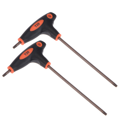 2pcs Tamper Proof Torx Key T20 T-Handle Star Wrench for Auto Maintenance