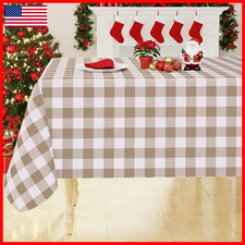 Smiry Rectangle Table Cloth Waterproof Vinyl Tablecloths Flannel Backing