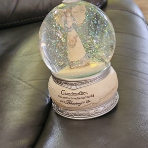 ELEMENTS Musical Grandmother Angel Snow Globe Glass Resin Collectible 2013